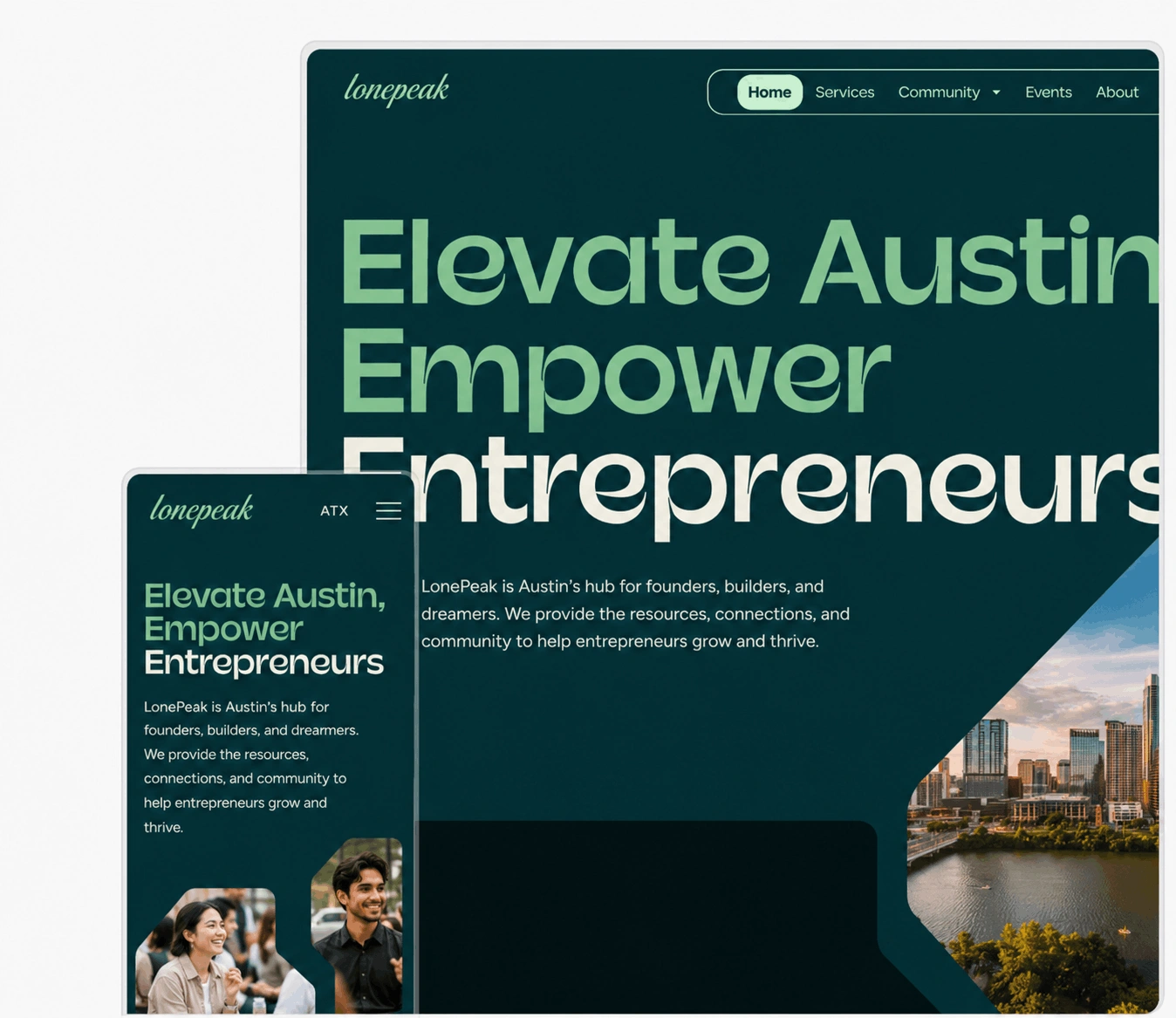 Professional web design showcase - LonePeak website design example