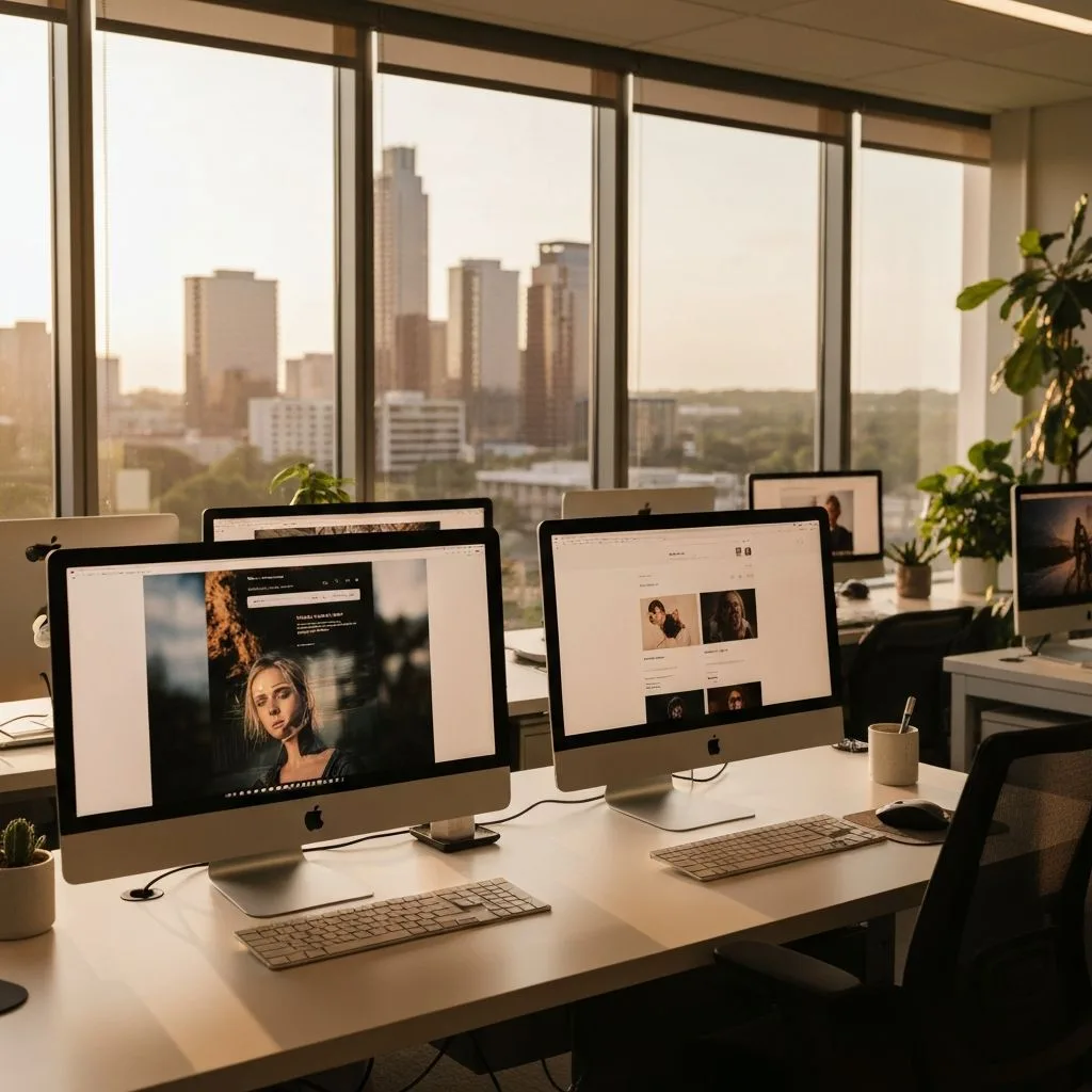 Austin web design agency workspace